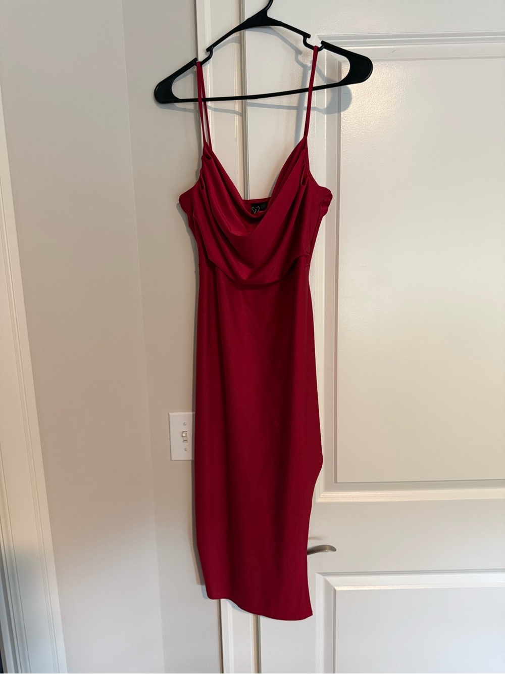 Red Cowl Neck Slip Dress - Women
